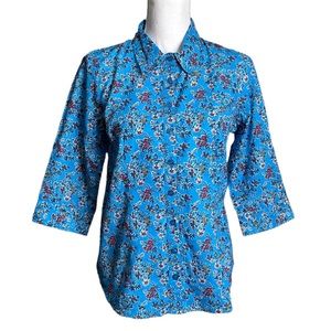 Chadwicks Collared Floral Button Down Shirt Size 6P